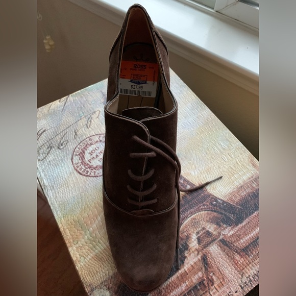 NWT Joan David Suede Booties Brown High Heels Lace-Up Size 9 - Picture 5 of 5